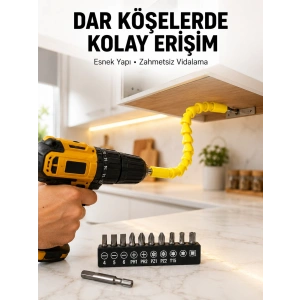 12’li Akrobat Bits Vidalama Seti Esnek Uç Çok Yönlü Kullanım Yeni Nesil