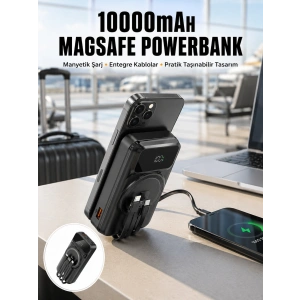15w Kablosuz Hızlı Şarjlı 10000 Mah Powerbank – Taşınabilir, Led Göstergeli