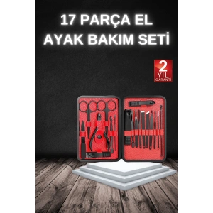 17 Parça Manikür Seti Taşınabilir Özel Çantalı El Ve Ayak Bakımı Tırnak Batığı Temizleme