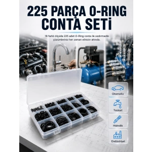 18 Ölçü O-ring Conta Seti Otomotiv, Tesisat Ve Hidrolik İçin Kauçuk Conta Kiti