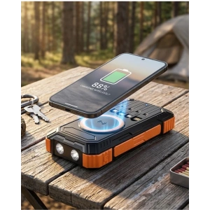 20000 Mah Powerbank Güneş Enerjili Kablosuz Şarj Hızlı Şarj Taşınabilir Batarya