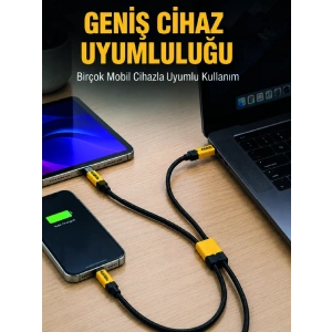 240w Çoklu Şarj Kablosu Type-c Lightning Micro Usb Örgü Kablo