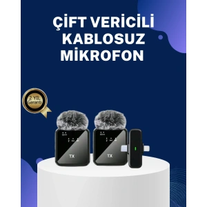 2in1 Kablosuz Yaka Mikrofonu İos Ve Android Uyumlu