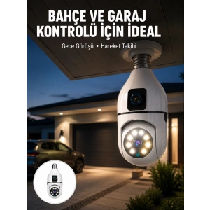2’si 1 Arada Güvenlik Kamerası Ve Sel Işığı – Kablosuz Akıllı Kamera Yeni Nesil