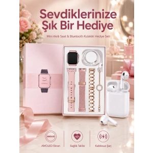 3 Kordonlu Dokunmatik Ekran Akıllı Saat Ve 2.nesil Kablosuz Bluetooth Kulaklık Anc/enc