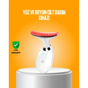 3 Modlu Boyun Ve Yüz Bakım Cihazı – Ems, Temizleme, Sıcak Masaj Ve Renkli Işık Terapi Özellikli