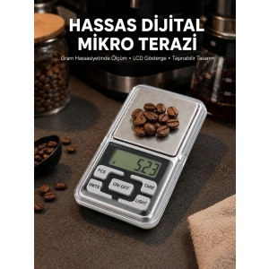 300 Gr Hassas Cep Terazisi Mavi Işıklı Lcd Ekranlı Yeni Nesil