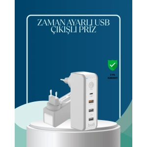 30w Type C Şarj Cihazı Zamanlayıcılı Çok Portlu Tasarım