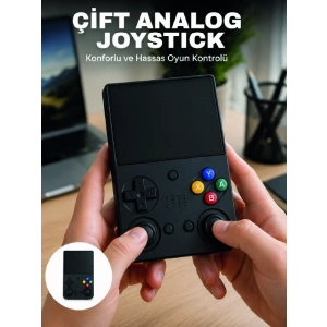3.5 İnç Ips Ekran Retro Oyun Konsolu 64gb Dahili Hafıza Çift Analog Joystick Taşınabilir El Konsolu