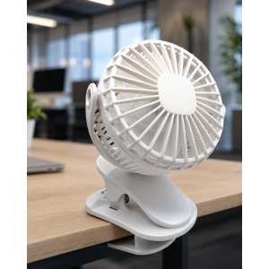 360 Derece Dönebilen Mandallı Şarjlı Mini Masa Fanı