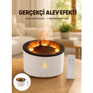 3d Alev Efektli Hava Nemlendirici – Uzaktan Kumandalı Ve 8 Saat Çalışma Süreli Yeni Nesil