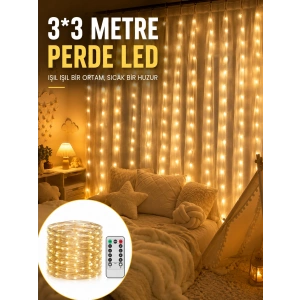 3x3 Metre Perde Led Işık – Parti Ve Bahçe Dekorasyonu Yeni Nesil