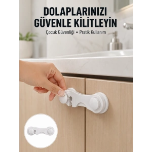 4 Adet Bebek Güvenlik Dolap Kilidi Çift Taraflı Bantlı Kolay Montajlı Emniyet Seti Yeni Nesil