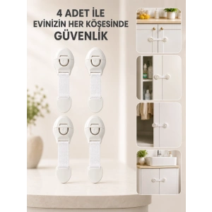 4 Adet Çok Amaçlı Çocuk Güvenlik Kilidi Dolap, Çekmece Ve Gardırop İçin