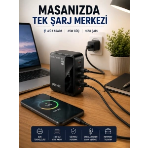 4 Cihazı Aynı Anda Destekleyen Şarj İstasyonu