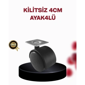 4 Cm Döner Ayak Kilitsiz 4 Adet Mobilya Ve Sehpa Ayağı