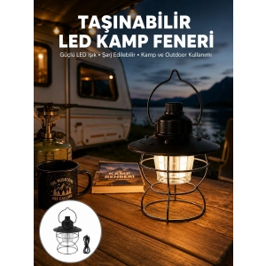 4 Fonksiyonlu Dekoratif Kamp Lambası – Tungsten Ampul, Usb Çıkışlı Yeni Nesil