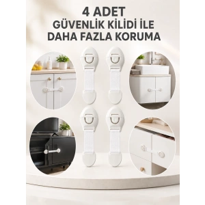 4lü Esnek Kayışlı Çocuk Güvenlik Kilidi Pratik Ve Güvenli Kullanım