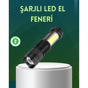 4 Modlu Usb Şarjlı Led El Feneri Kamp Ve Outdoor