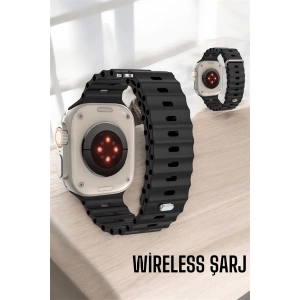 45 Mm Gri Kasa Ultra Akıllı Saat Sesli Görüşme, Sağlık Takibi, Suya Dayanıklı