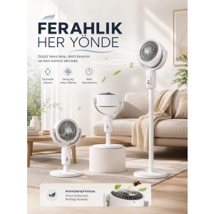 5 Kademeli Hız Ayarıyla Güçlü Hava Akışlı Dikey Vantilatör
