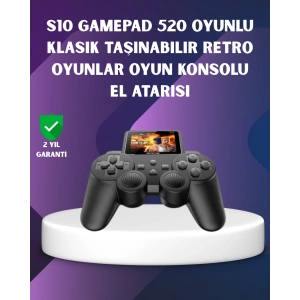 500 Dahili Oyunlu Taşınabilir Retro El Konsolu-2.4 İnç Renkli Ekranlı
