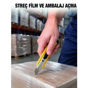 5’li Metal Falçata Seti Profesyonel Maket Bıçağı Kesici Falçata Sarı Ergonomik Saplı