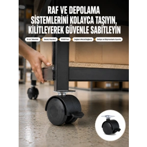 6 Cm Kilitli Tekerlek Ayak 4 Adet Sehpa Ve Ekipman Uyumlu
