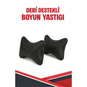 FORD C-MAX UYUMLU ARAÇ-OTO SİYAH DERİ SİYAH DİKİŞLİ BOYUN DESTEK YASTIĞI