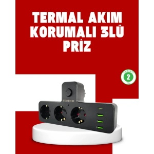 7 Portlu Çoklu Priz Usb Ve Type-c Girişli Akıllı Güç Ünitesi