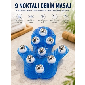 9 Bilyeli El Şeklinde Omuz Bacak Masaj Aleti Masaj Eldiveni Giyilebilir Plastik Vücut Sıkılaştırıcı