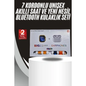 9 Ultra Akıllı Saat 49mm 2inç Ekran 7 Kordonlu Ve Bluetooth Kulaklık