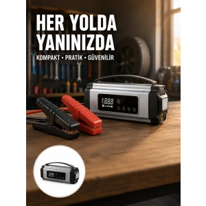 Acil Durumlar İçin Çok Fonksiyonlu Araç Akü Takviyesi Hava Kompresörü Ve Güç Kaynağı Yeni Nesil