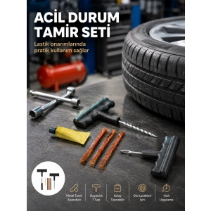 Acil Durumların Kurtarıcısı Çok Amaçlı Lastik Tamir Seti
