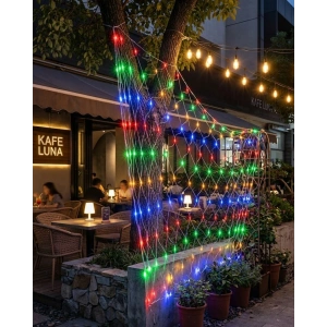 Ağ Şeklinde Led File Işık Dekoratif Ortam Aydınlatma Bahçe Balkon Süsü