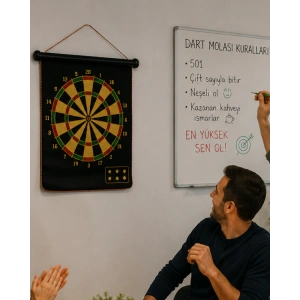 Aile Ve Arkadaş Oyunları İçin Manyetik Dart Tahtası 6 Ok Dahil