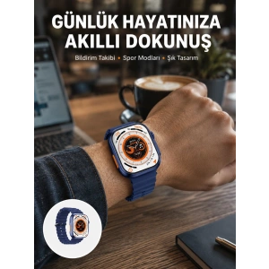 Akıllı Saat 360 Mah Çoklu Spor Modlu Lacivert Siyah Kordon Yeni Nesil