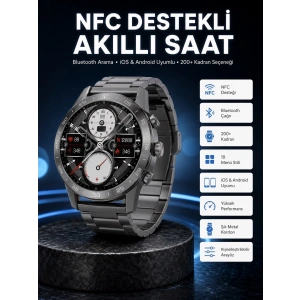 Akıllı Saat Çelik Kordon Çağrı Cevaplama Amoled Ekran Titreşimli Uyku Ve Sağlık Takibi