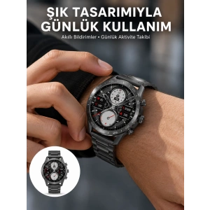 Akıllı Saat Çelik Kordon Çağrı Cevaplama Amoled Ekran Titreşimli Uyku Ve Sağlık Takibi Yeni Nesil
