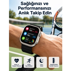 Akıllı Saat Çok Fonksiyonlu Unısex Sosyal Medya Girişli Bluetooth Bağlantılı