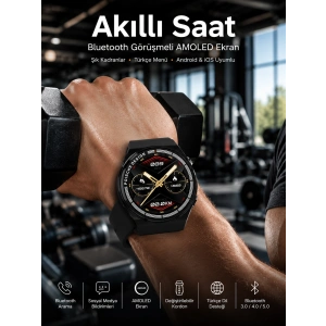 Akıllı Saat Dokunmatik Ekran Sesli Görüşme Ve Bildirim Görme Sağlık Takibi