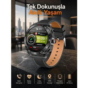 Akıllı Saat Nabız Ölçer Uyku Takibi Sesli Görüşme Bildirim Görme