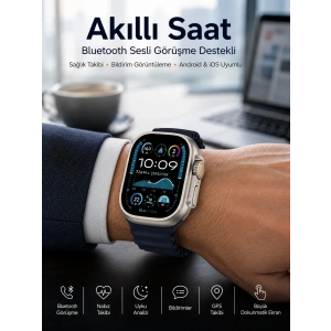 Akıllı Saat Sesli Görüşme Titreşimli Gps Bağlantısı Müzik Dinleme Sosyal Medya Bildirimleri Yeni Nesil