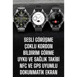 Akıllı Saat Titreşimli Amoled Ekran Uyku Ve Sağlık Takibi Sesli Görüşme