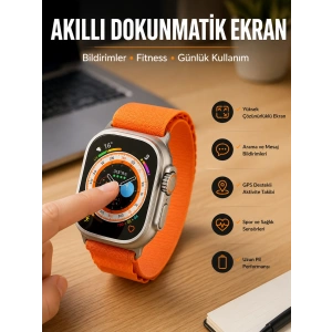 Akıllı Saat Uyku Ve Spor Takibi Yeni Nesil Bluetooth Bağlantılı Amoled Ekran