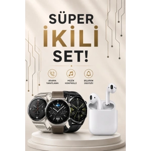 Akıllı Saat Ve Kulaklık Seti Dokunmatik Ekran 5.0 Bluetooth Bağlantılı Sesli Görüşme