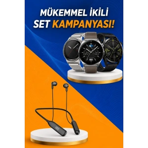 Alarm Ve Titreşim Özellikli Akıllı Saat Ve Mikrofonlu Kablolu Bluetooth Kulaklık 60 Saat