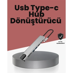 Alüminyum Gövdeli Type‑c Hdmı & Ethernet Adaptör – Tak & Çalıştır