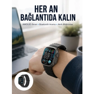 Amoled Akıllı Saat 49mm Bluetooth Arama Spor Ve Sağlık Yeni Nesil