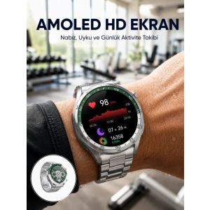 Amoled Smartwatch Harita Modlu Bluetooth Aramalı 3 Değiştirilebilir Kayışlı Yeni Nesil